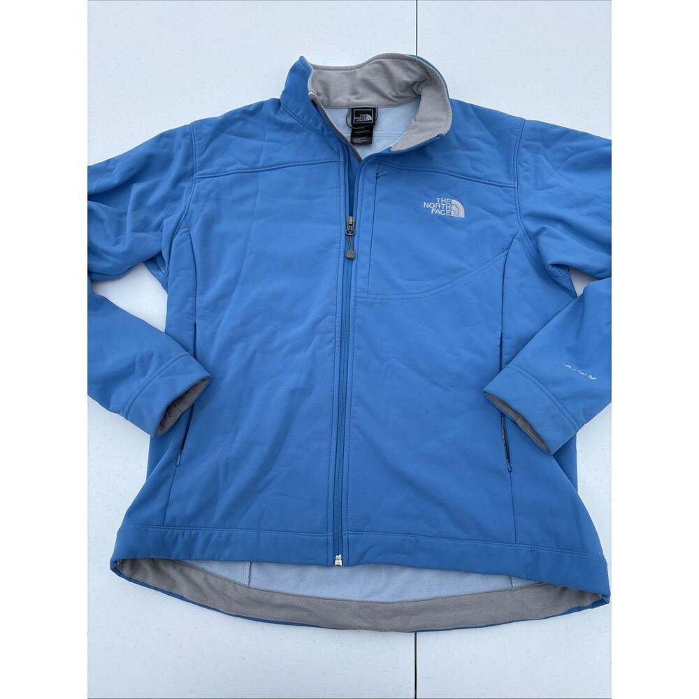 The North Face Softshell Jacket Apex Womens Size Large Blue Zip Fleece Lined